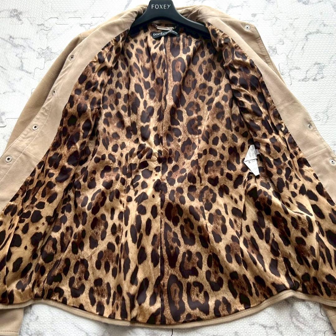 美品✨ドルチェ&ガッバーナ ゴートスキン ウエスタンシャツ レオパード柄 42