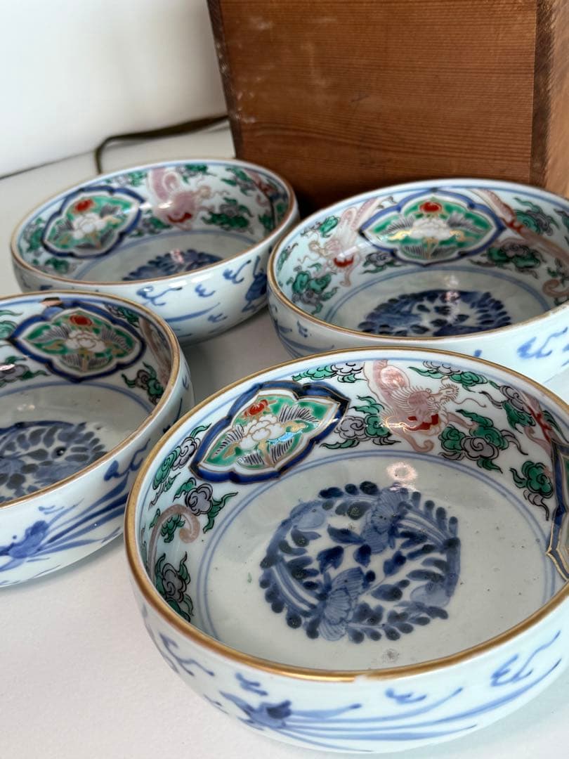 古伊万里　染錦鉢4直径約15㎝