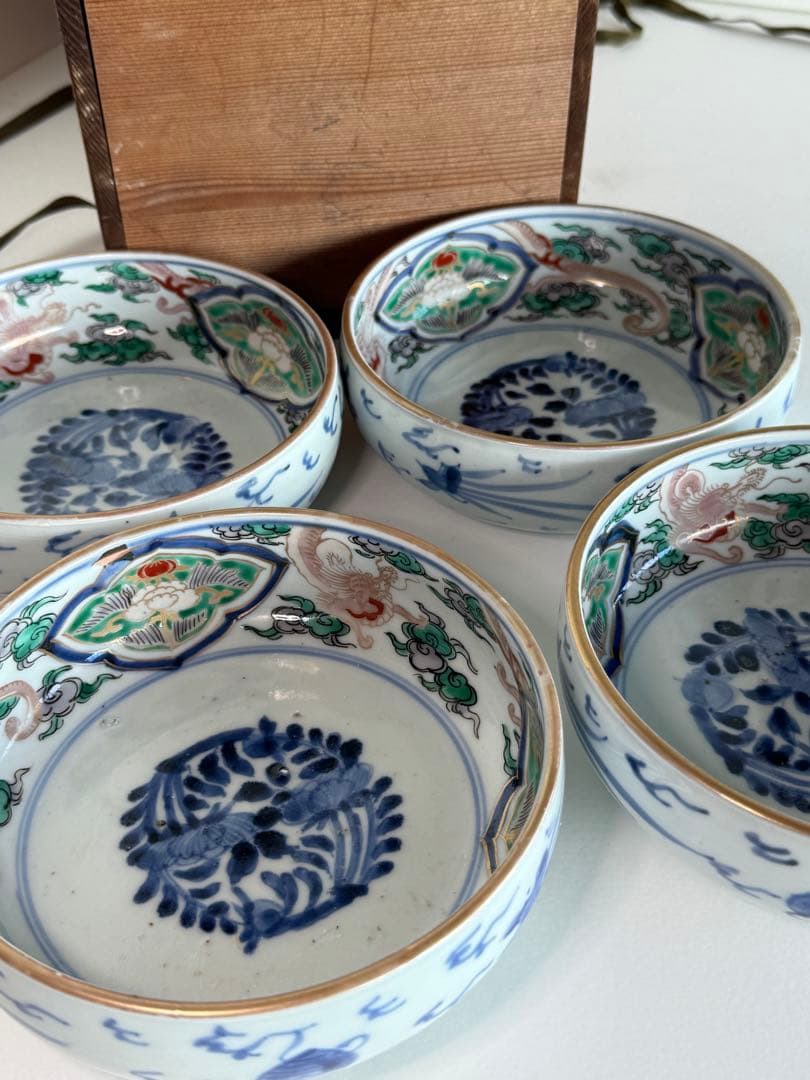 古伊万里　染錦鉢4直径約15㎝