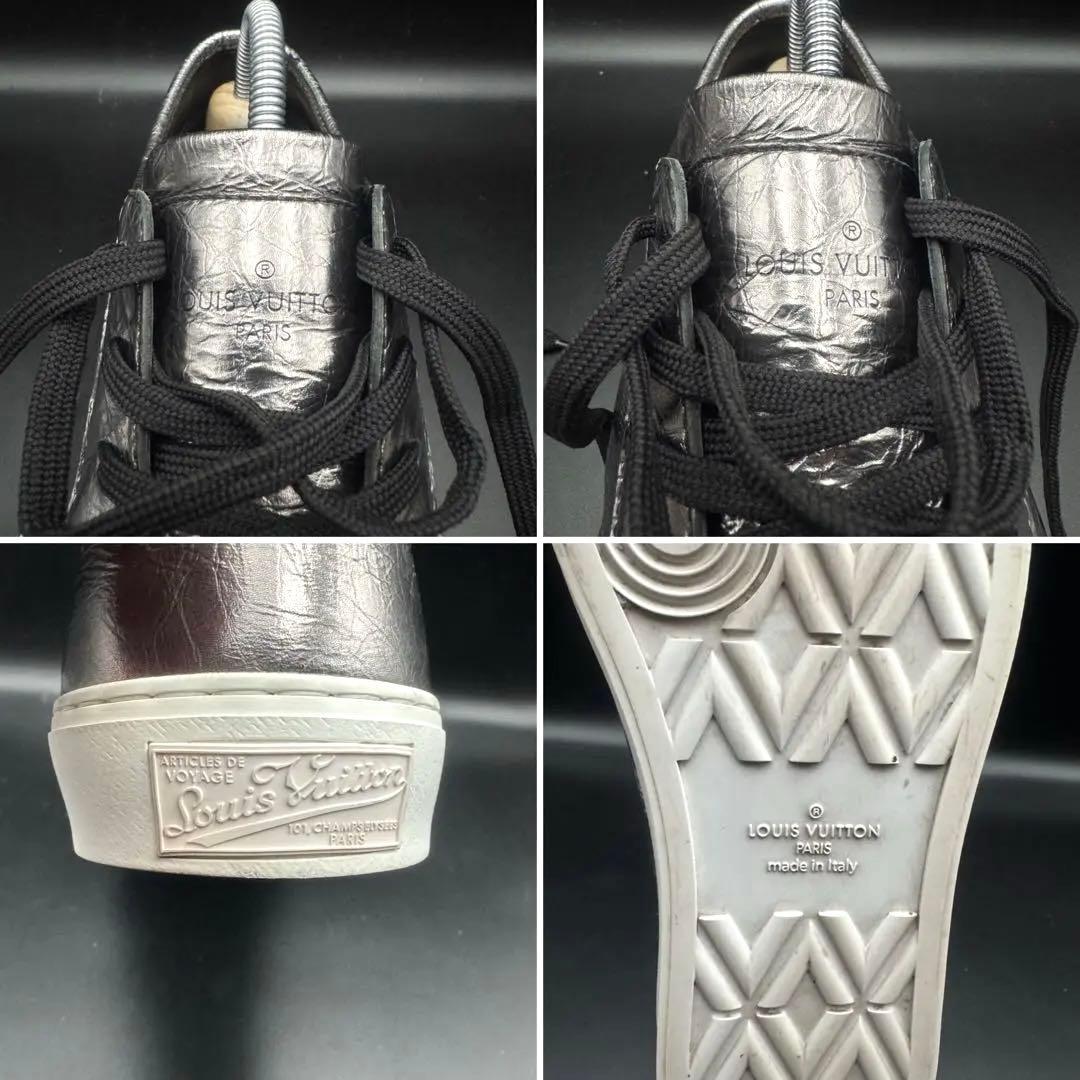 【極美品】ルイヴィトン スニーカー ダミエ シルバー メンズ 26.5cm相当