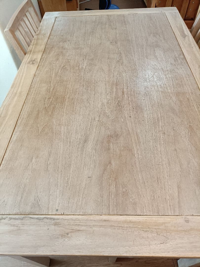 チーク材　無垢材　ダイニングテーブルセット 4脚付き　さいたま市に取りに来てくだ