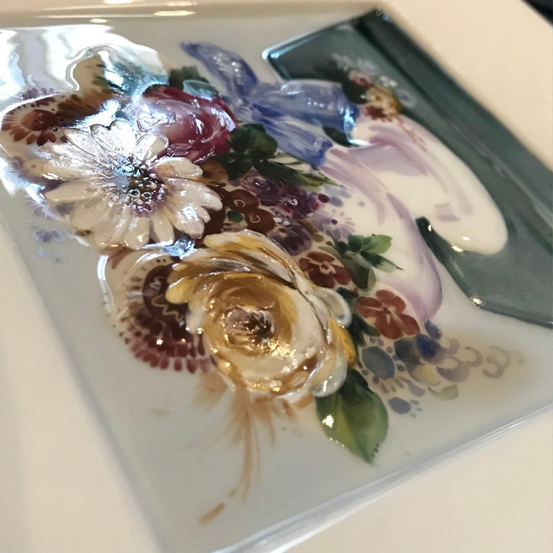 【未使用美品】マイセン 卓上の花束　H・ブレチュナイダー　陶板画