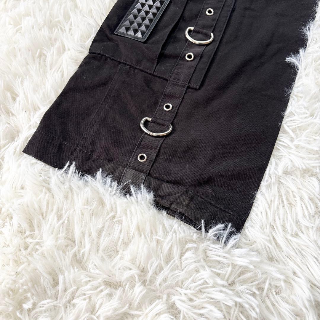 SPACE TRIBE パンツ スタッズ ギミック y2k ブラック S