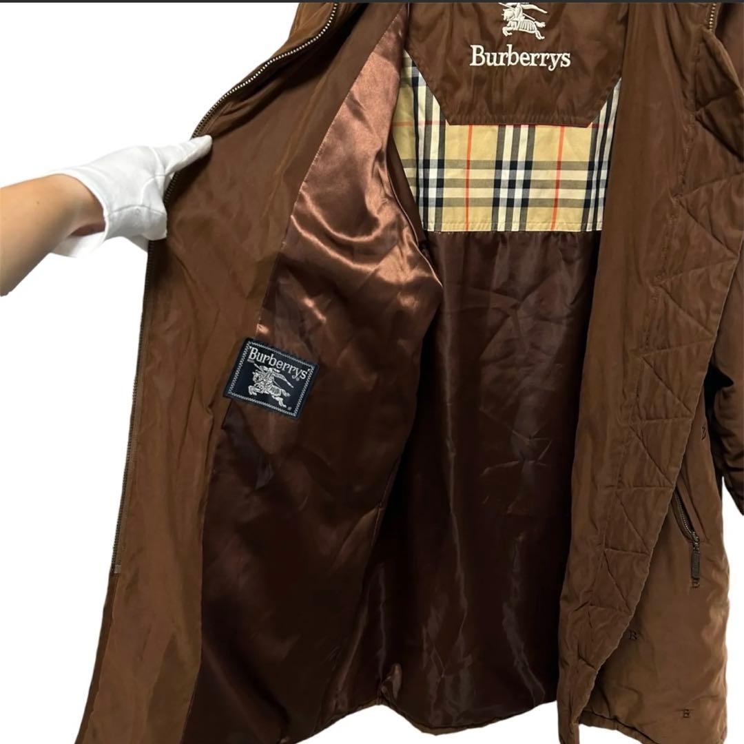 美品 バーバリー ロングゴート B刺繍 アウター ノバチェック メンズ Lサイズ