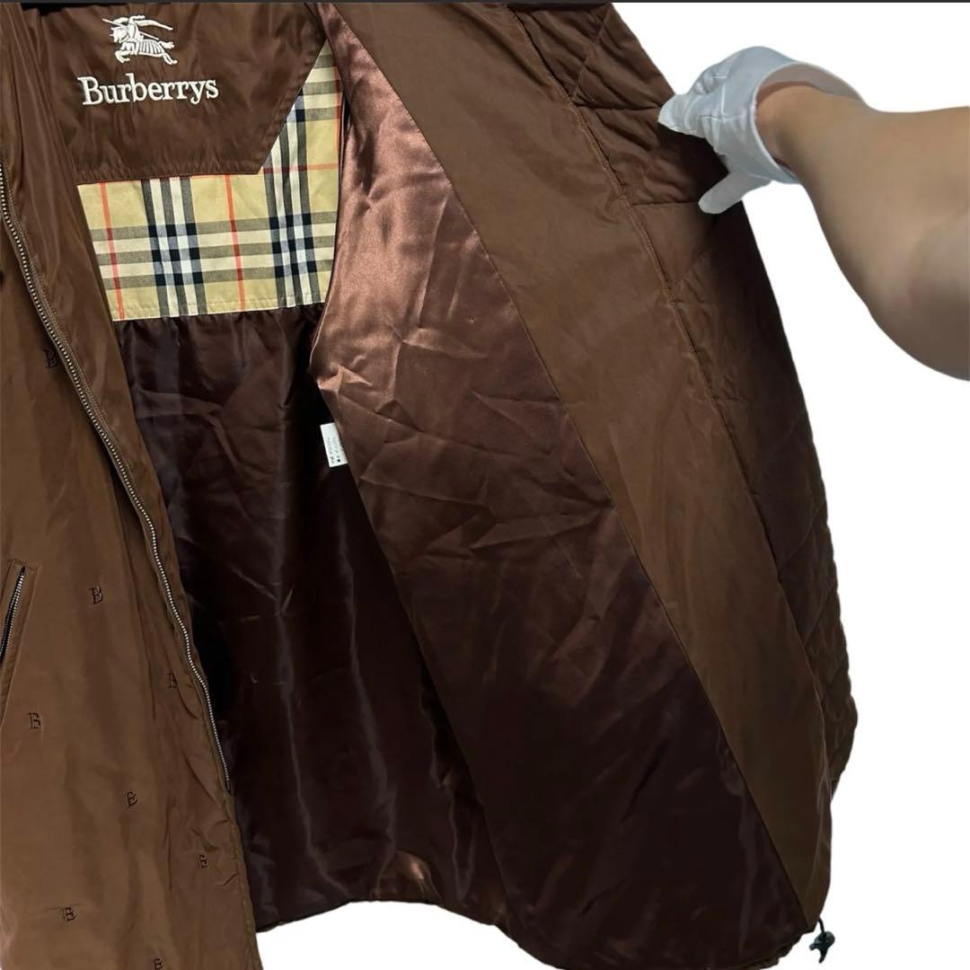 美品 バーバリー ロングゴート B刺繍 アウター ノバチェック メンズ Lサイズ