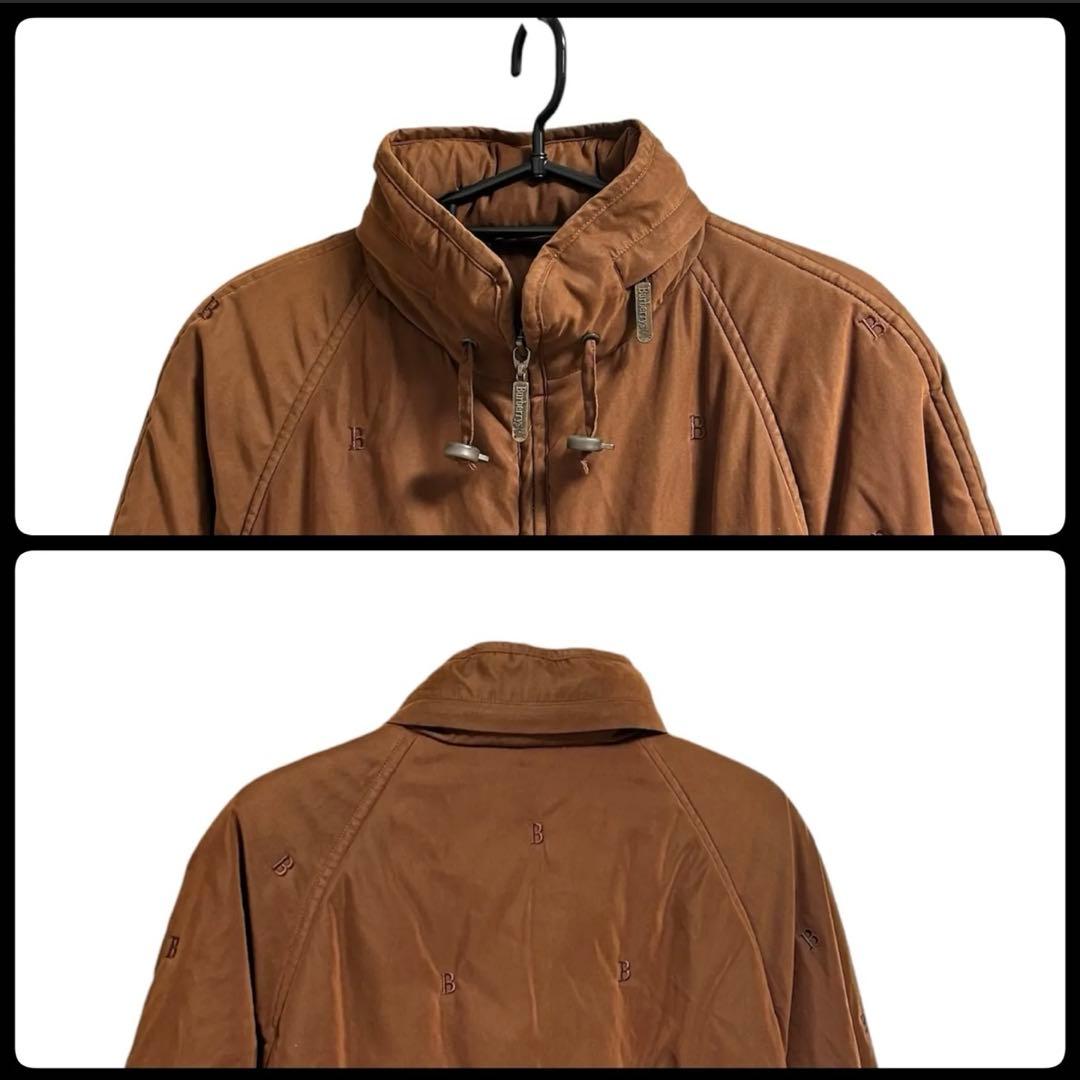 美品 バーバリー ロングゴート B刺繍 アウター ノバチェック メンズ Lサイズ