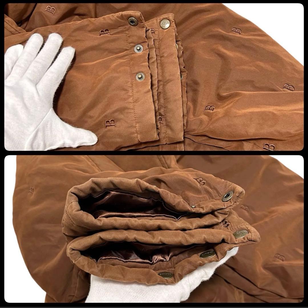 美品 バーバリー ロングゴート B刺繍 アウター ノバチェック メンズ Lサイズ