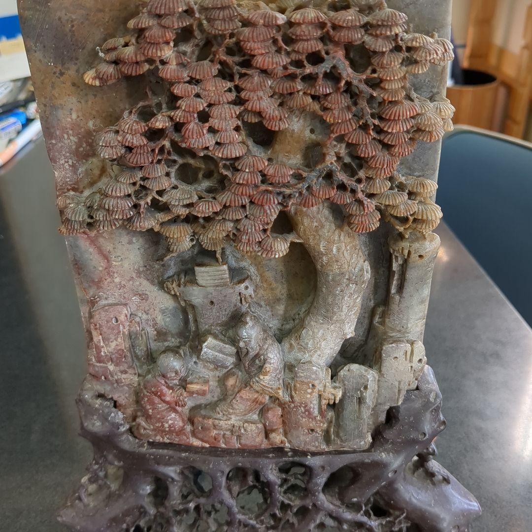 孔子石細工置物