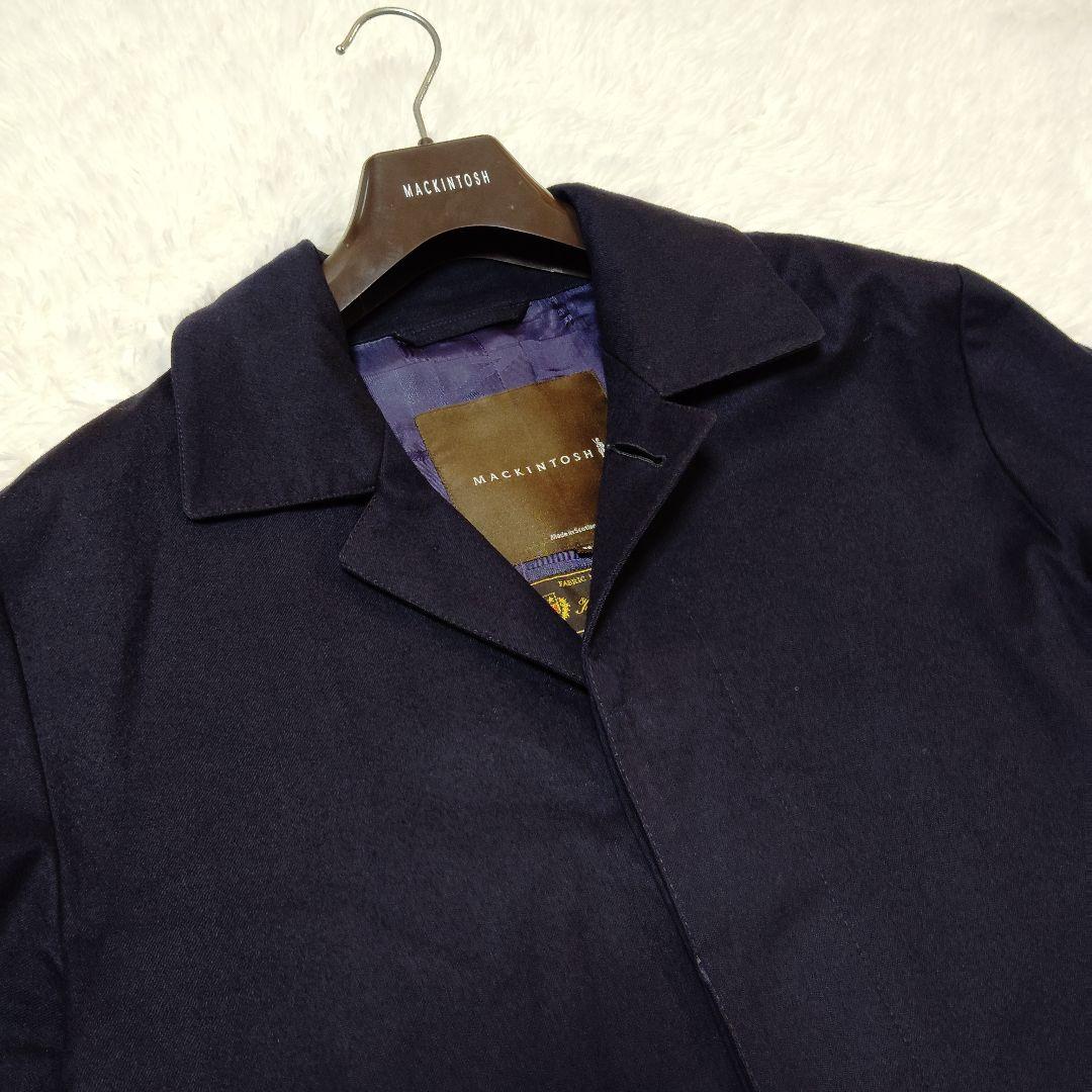 美品 マッキントッシュ ロロピアーナ ステンカラー ネイビー 38 L