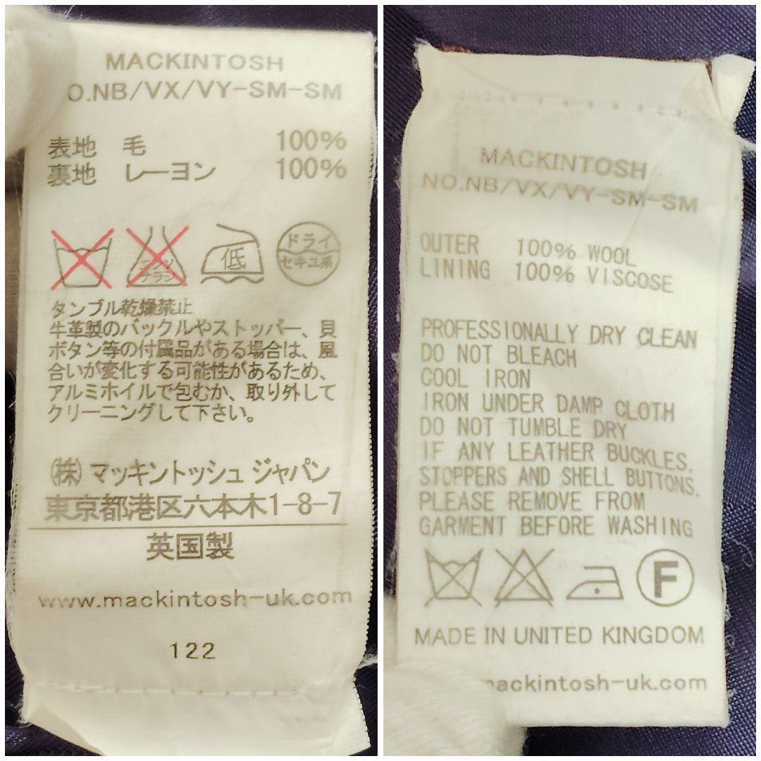 美品 マッキントッシュ ロロピアーナ ステンカラー ネイビー 38 L