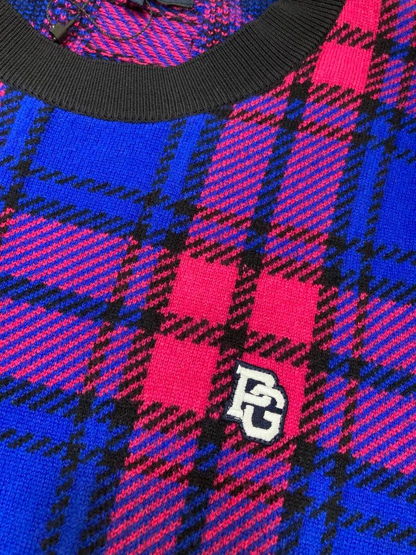 新品 パーリーゲイツ クルーネックニットプルオーバー(4)サイズM/マルチカラー