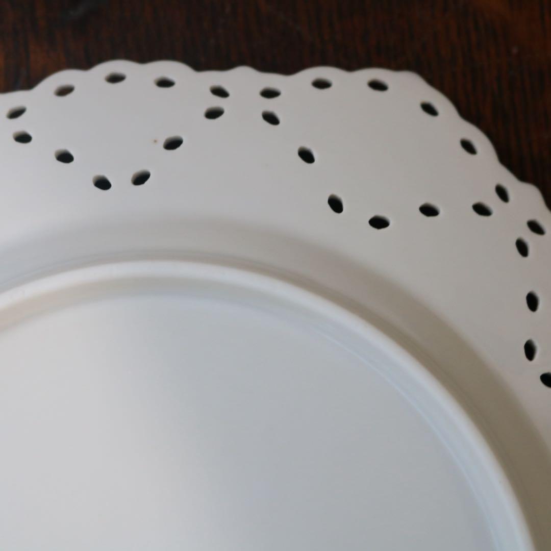 極美品ロイヤルコペンハーゲン ブルーフルーテッド ダブルレースプレート 21cm