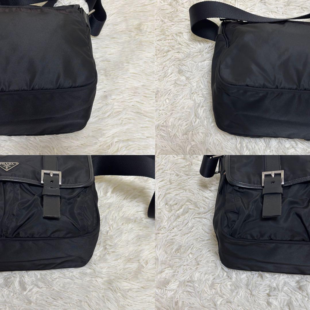 ✨️美品 PRADA メッセンジャーバッグ 三角プレート 斜めがけ 大容量 黒