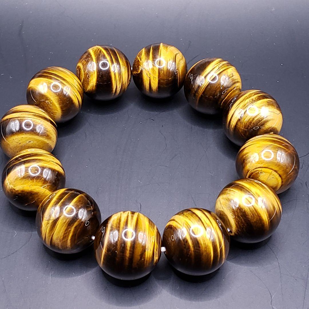 【大玉！！AAAAA】5A雷紋タイガーアイブレスレット 18mm