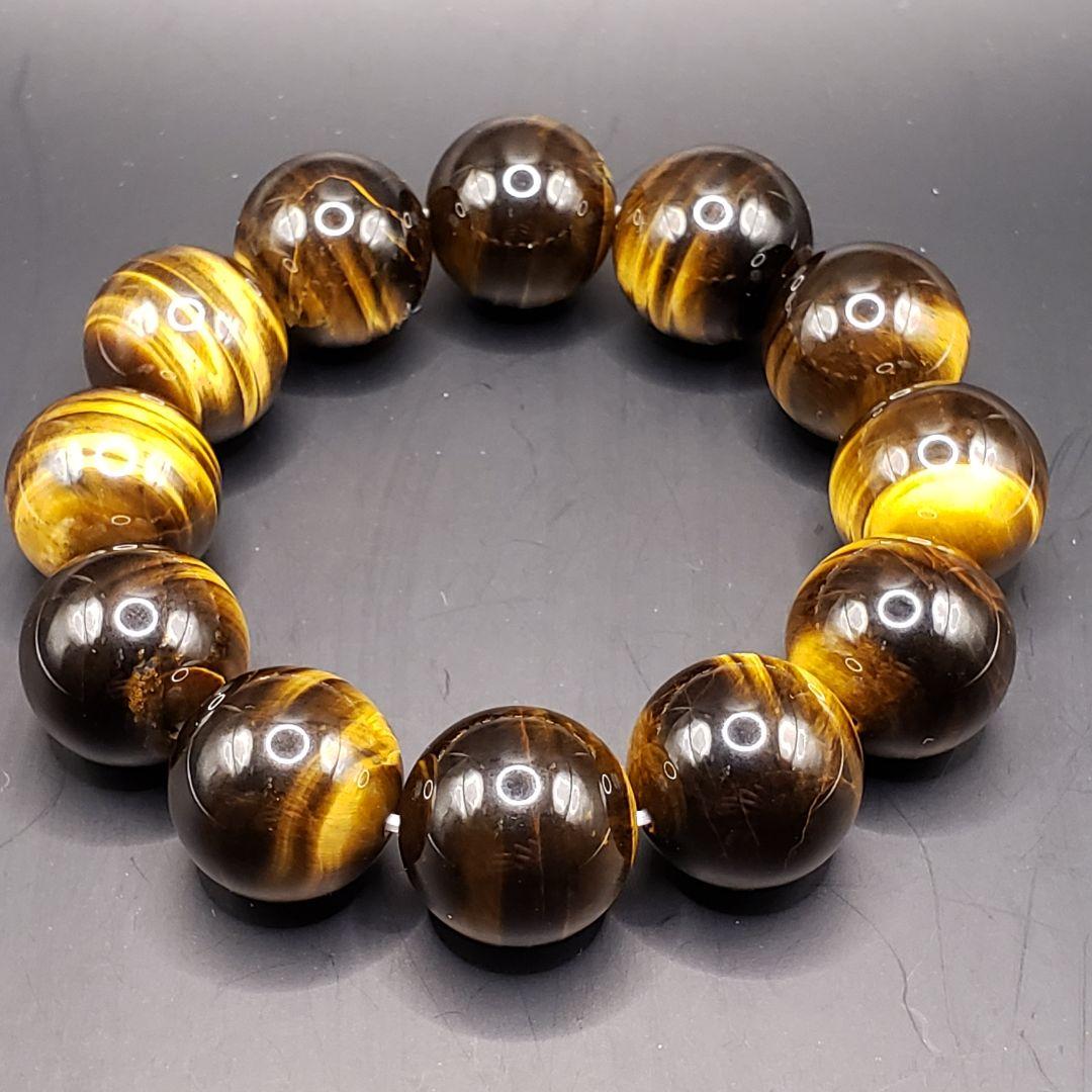 【大玉！！AAAAA】5A雷紋タイガーアイブレスレット 18mm