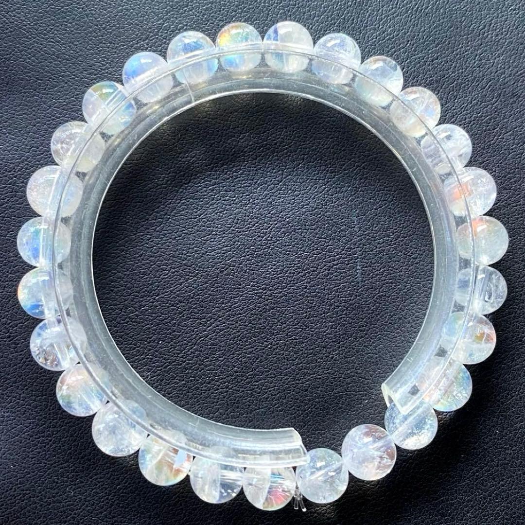 発色良好❣️マダガスカル産レインボームーンストーン7.3-7.4mmブレスレット