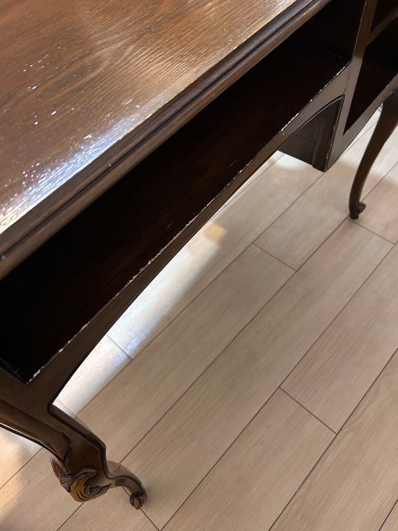 アンティーク　ネイルデスク　パソコンデスク　学習机　猫脚　ロココ調