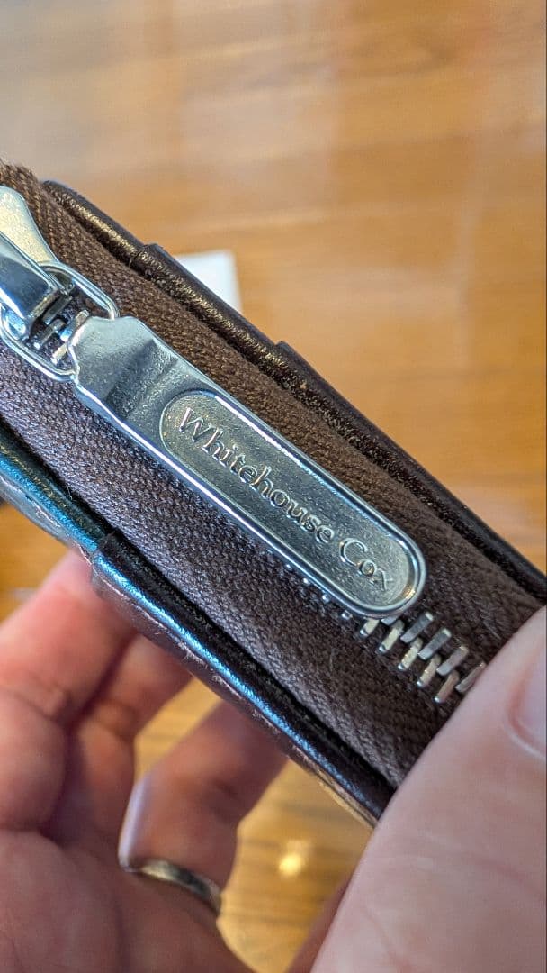 は*お様 Whitehouse Cox ダークブラウン&グリーンカード入れ コイ