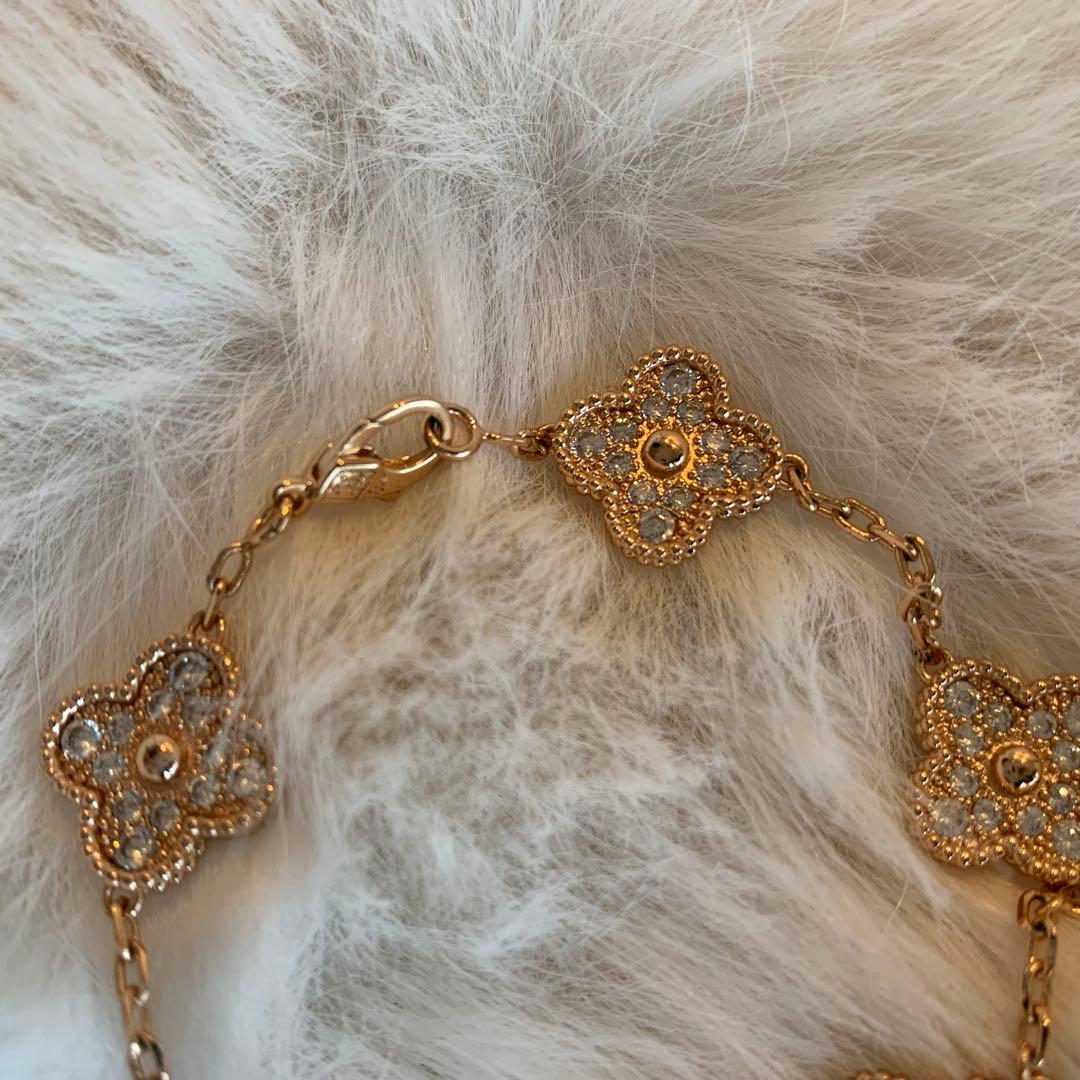 【めれんげ】四葉のクローバー　ローズゴールド　ブレスレット