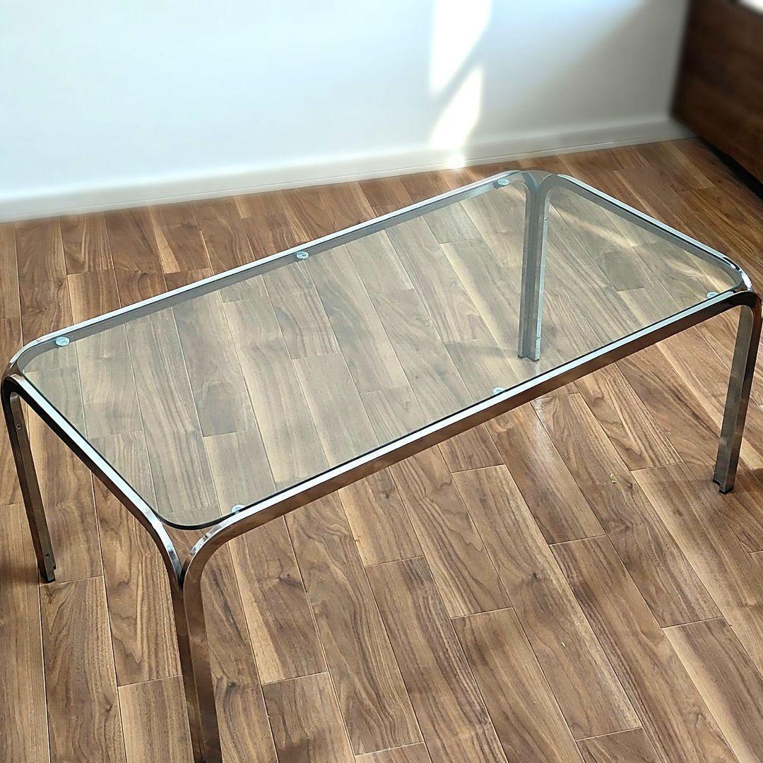 ガラステーブル　昭和レトロ　ミッドセンチュリー