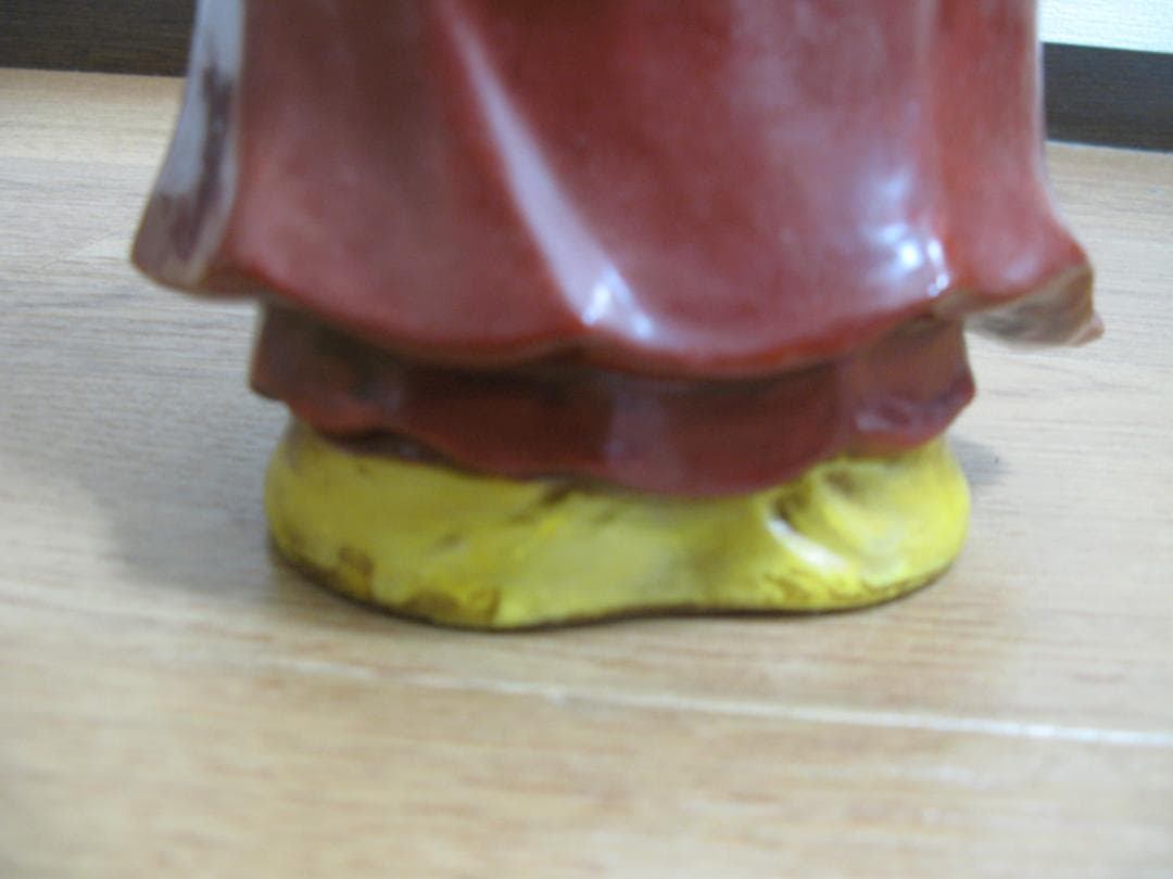 中古 九谷 焼 達磨 大師 立像 高さ約32 金彩 陶磁器 達磨祖師 菩提達磨