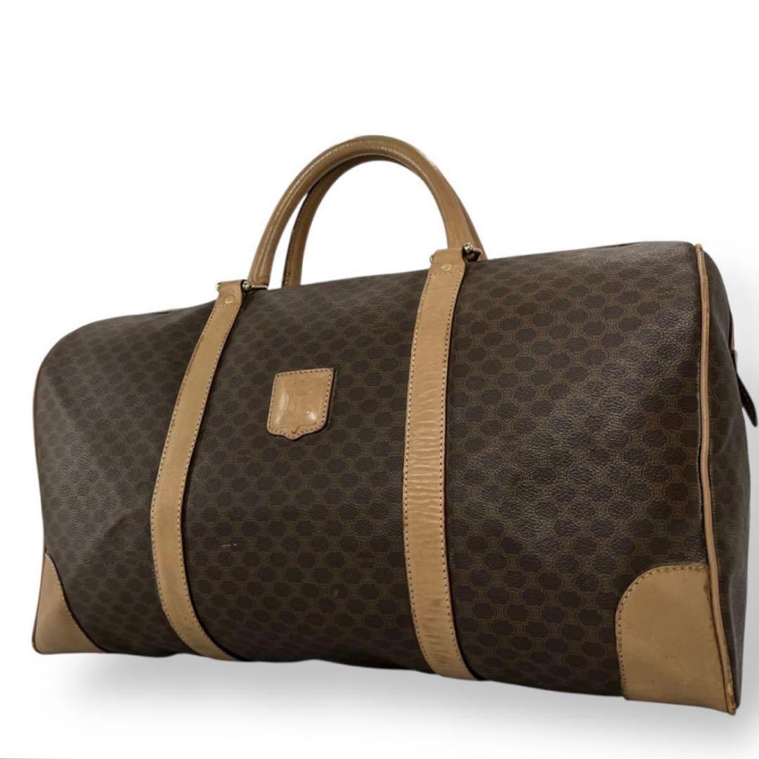 当時物　オールド　セリーヌ　ボストンバッグ　マカダム柄　トリオンフ　旅行　y2k