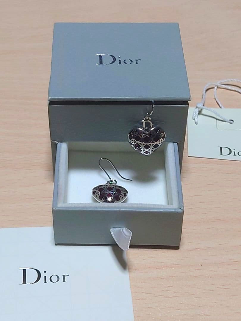 正規品 Dior カナージュハートピアス シルバー レア