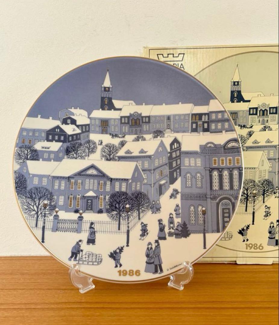 ARABIA ウオシッキネン 1986年クリスマスプレート(イヤープレート)