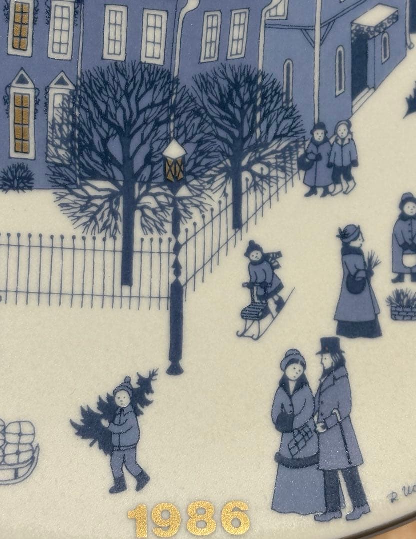 ARABIA ウオシッキネン 1986年クリスマスプレート(イヤープレート)