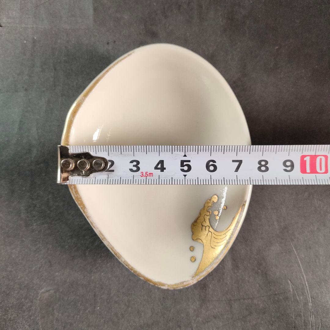 C10-1/金彩波文銘々皿 大皿10客・小皿10客/和食器/懐石料理/懐石道具