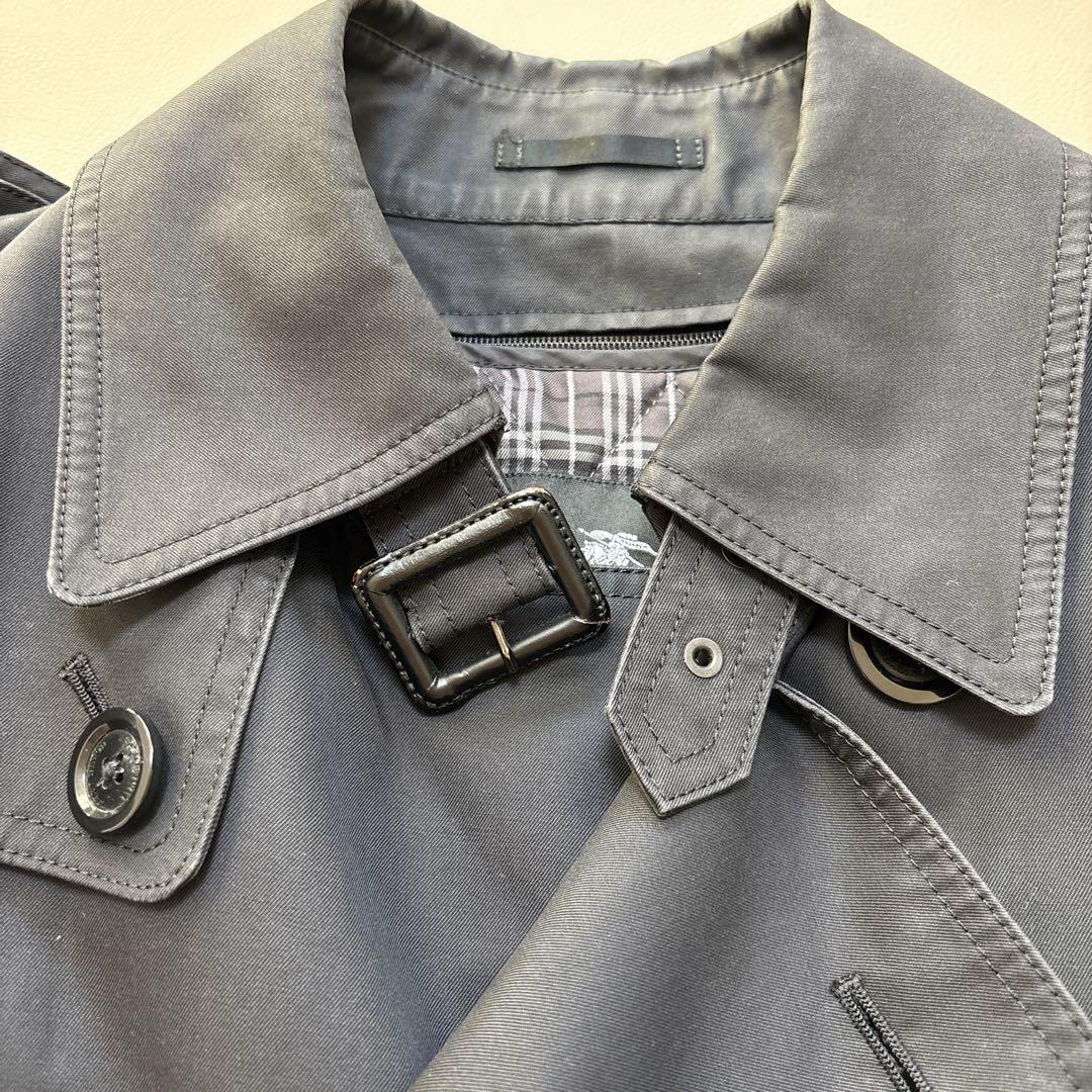 バーバリーブラックレーベル ライナー付き トレンチコート ベルト チェック M