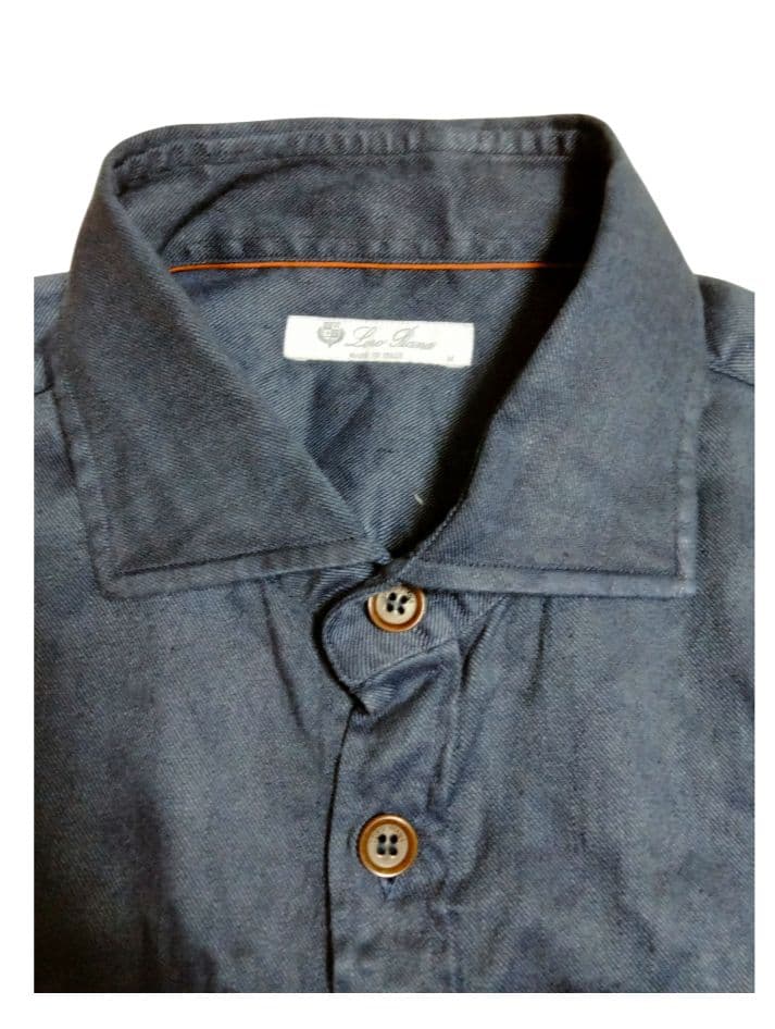 ロロピアーナRobert Shirt ‐ トラッドシャツ ネイビー M