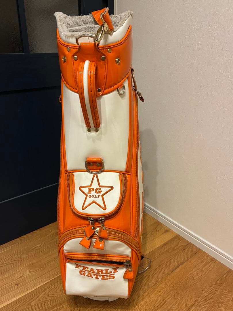 PEARLY GATES キャディーバッグ オレンジ/ホワイト　おまけ有り