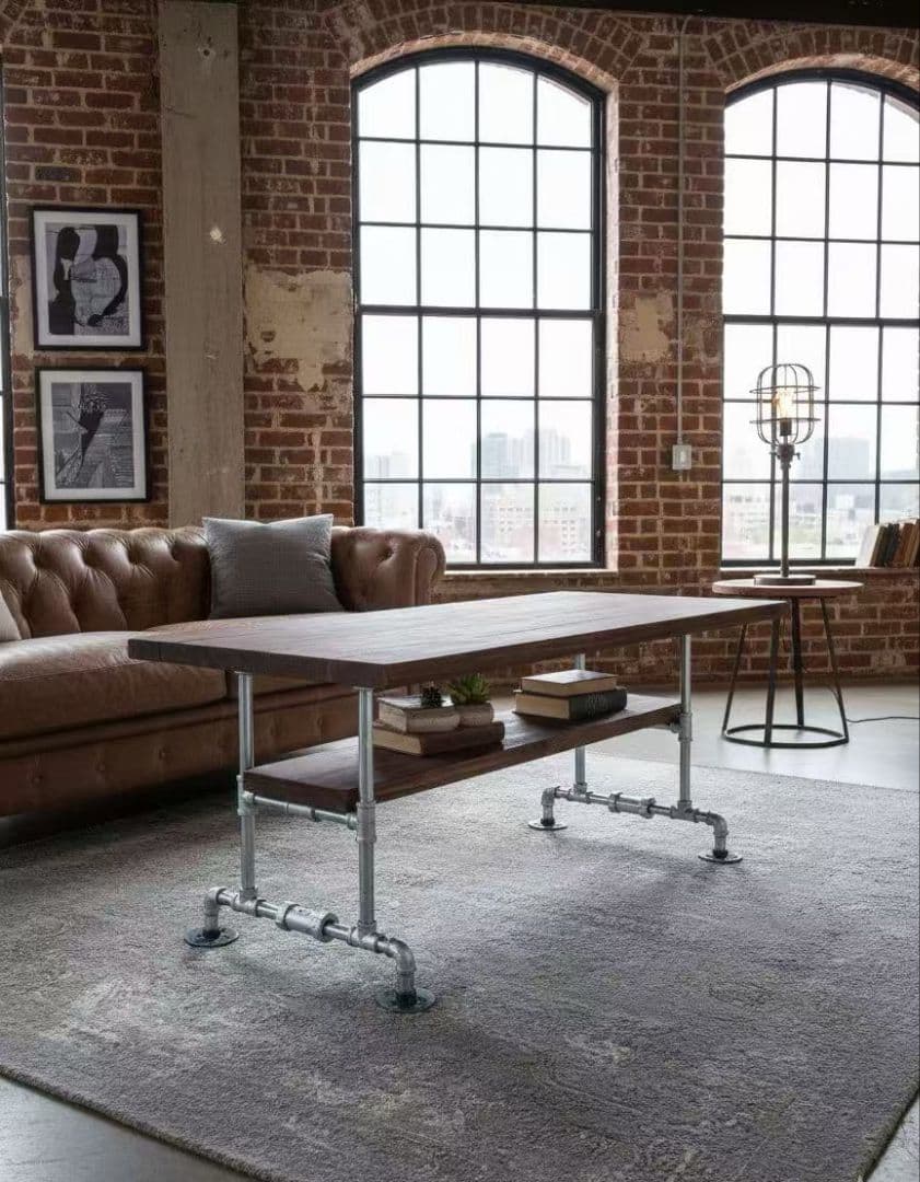 男前 国産杉 無垢材 インダストリアル サイドテーブル テーブル バンドメイド