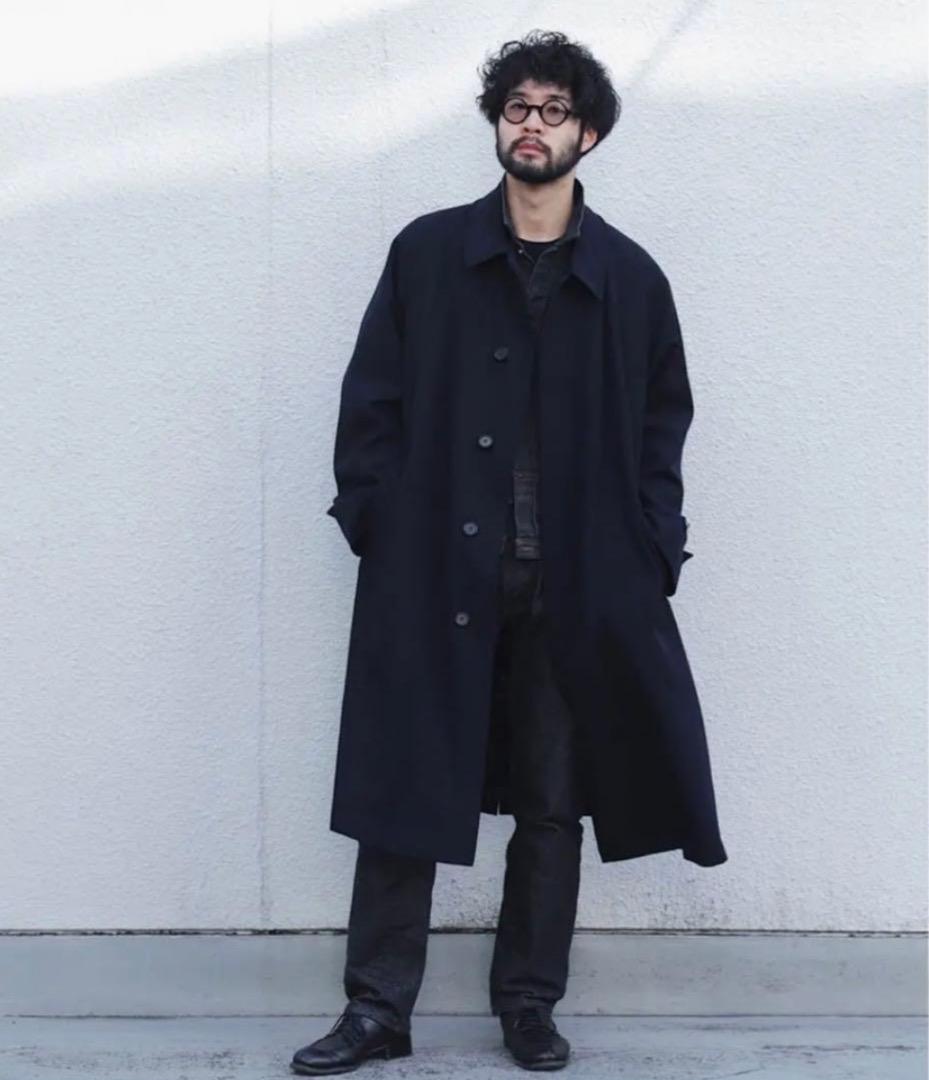 LE エルイー Wool surge バルカラーコート ネイビー　サイズ2