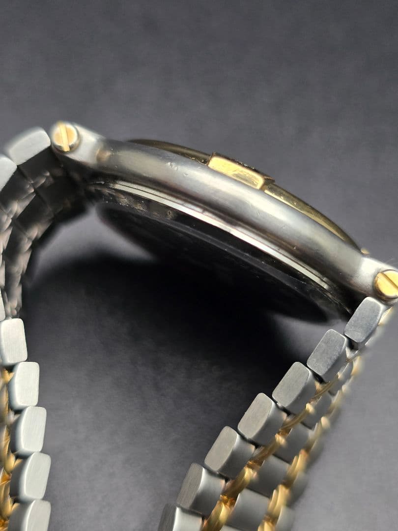 稼働品 OH済 GUCCI グッチ 9000M 腕時計 シルバーゴールド メンズ