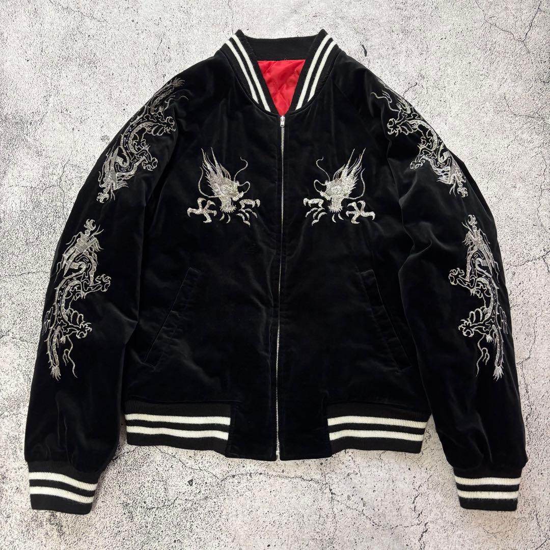 hosihime スカジャン　別珍　ベロア　YOKOSUKA 刺繍　龍　短丈