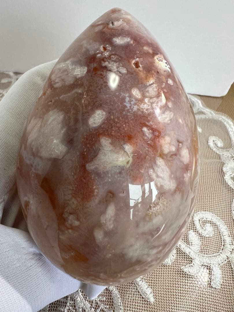 桜瑪瑙　ピンクアメジスト　たまご　92X62X59