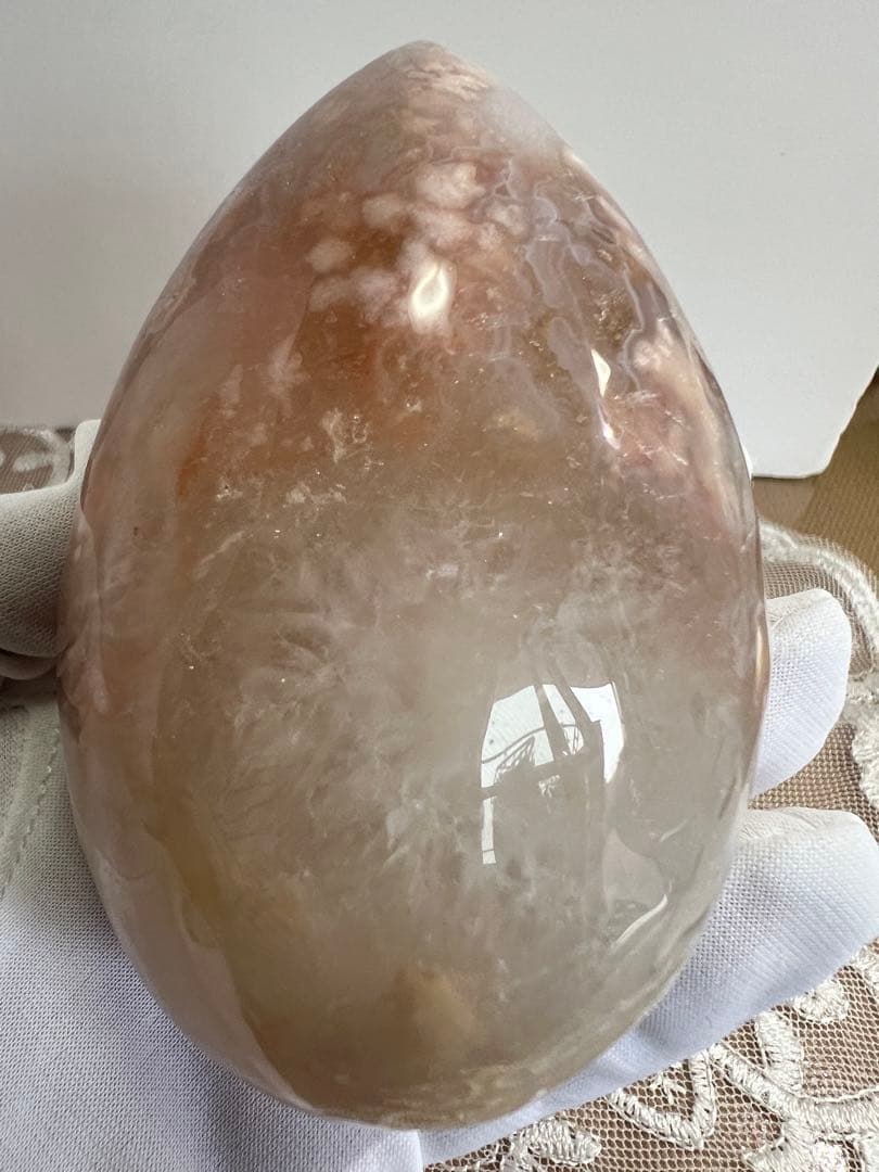 桜瑪瑙　ピンクアメジスト　たまご　92X62X59