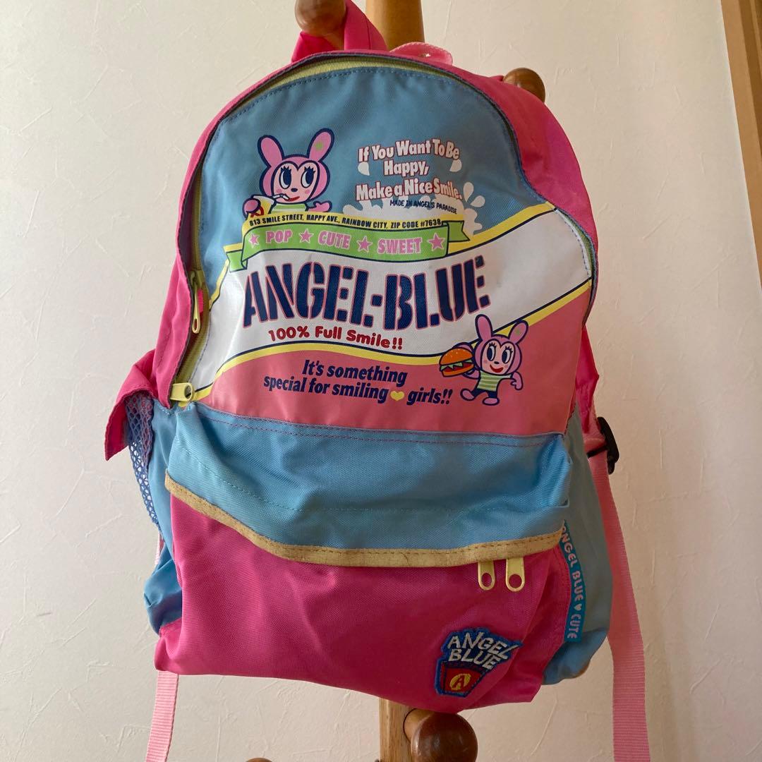 エンジェルブルー　ナイロンリュック　平成レトロ