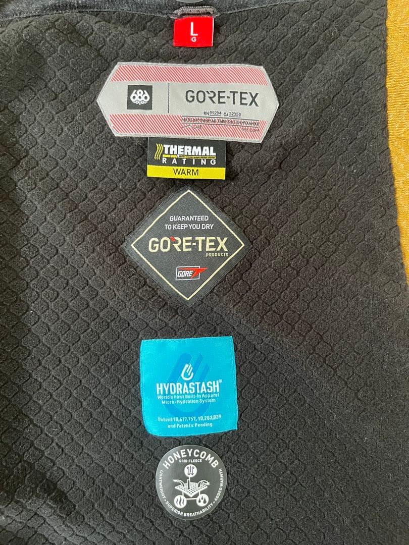 686 スノーボードウェア ジャケット　Lサイズ 黒赤（10/26まで値下げ）