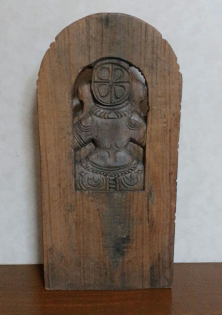 ガネーシャ像　木製　木彫り　大型　約45.5cm　アジアン　仏像　ガネーシャ