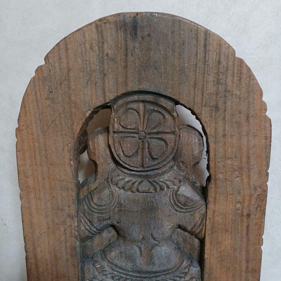 ガネーシャ像　木製　木彫り　大型　約45.5cm　アジアン　仏像　ガネーシャ