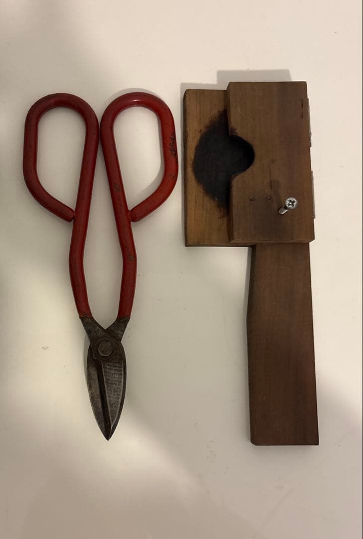 ガラス工芸　ガラス鋏&台座　2点