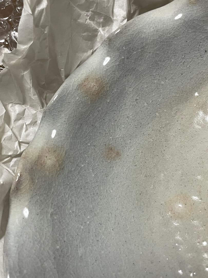 萩焼　輪花皿　山口県指定無形文化財　岡田裕　桐共箱付き　美品