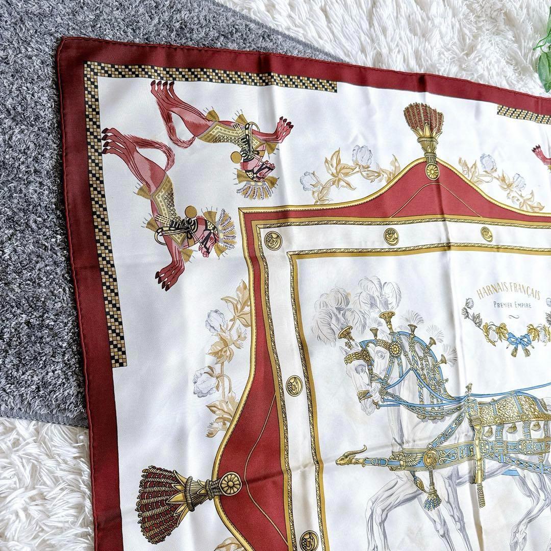 エルメス カレ90 スカーフフランス初代帝国のハーネス　盛装の馬