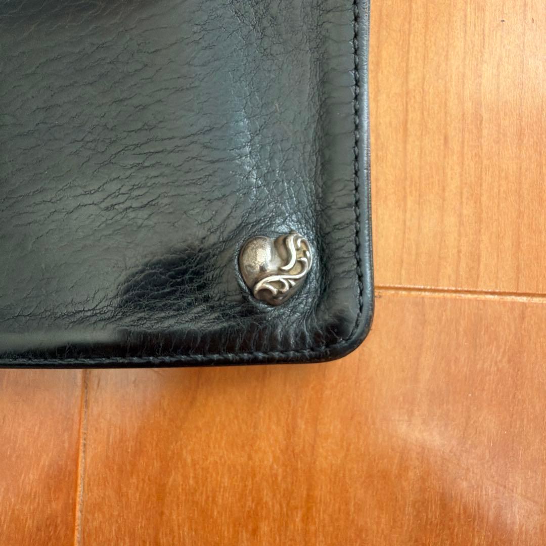 【おが】クロムハーツ 1ZIP 1ジップ ハートボタンレザーウォレット
