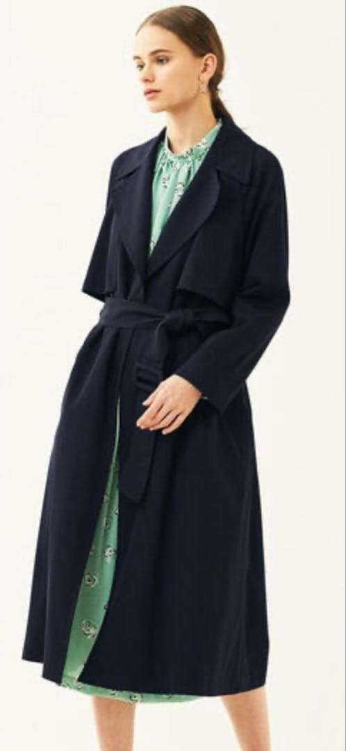 トレンチコート コート ウールギャバジン ガウンコート