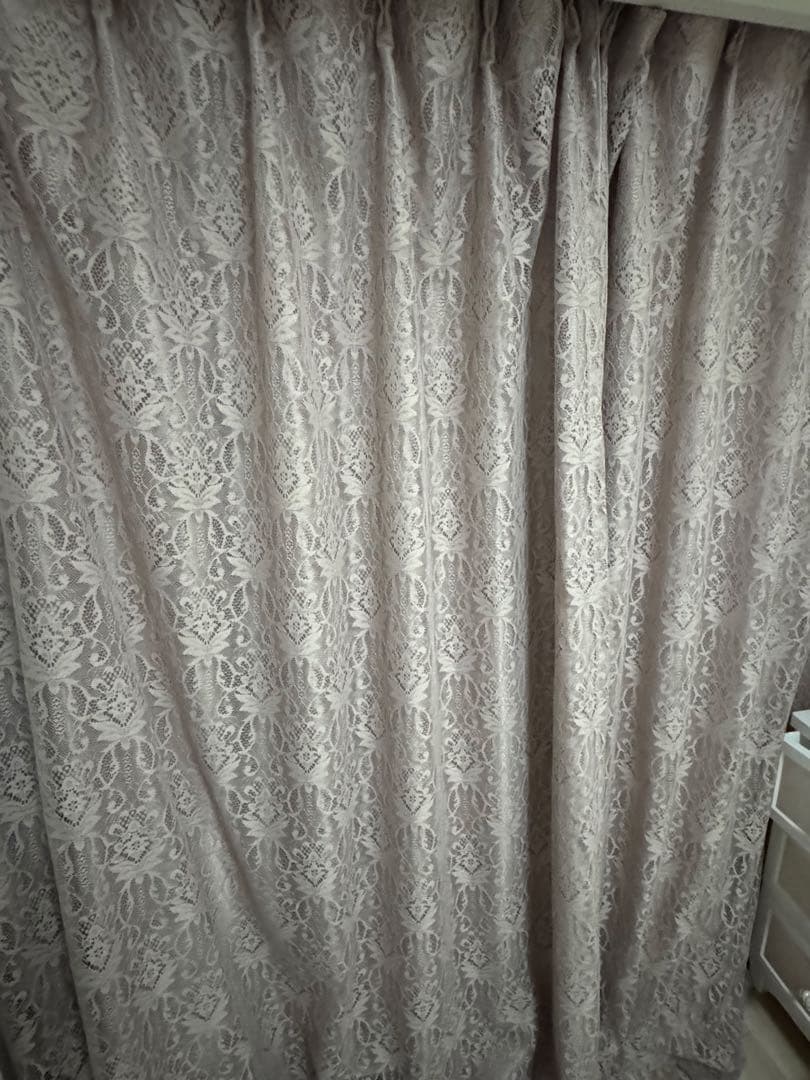 ドレッシー×スペイシア ダブルカーテン ライトピンクH2000×W1000 2組