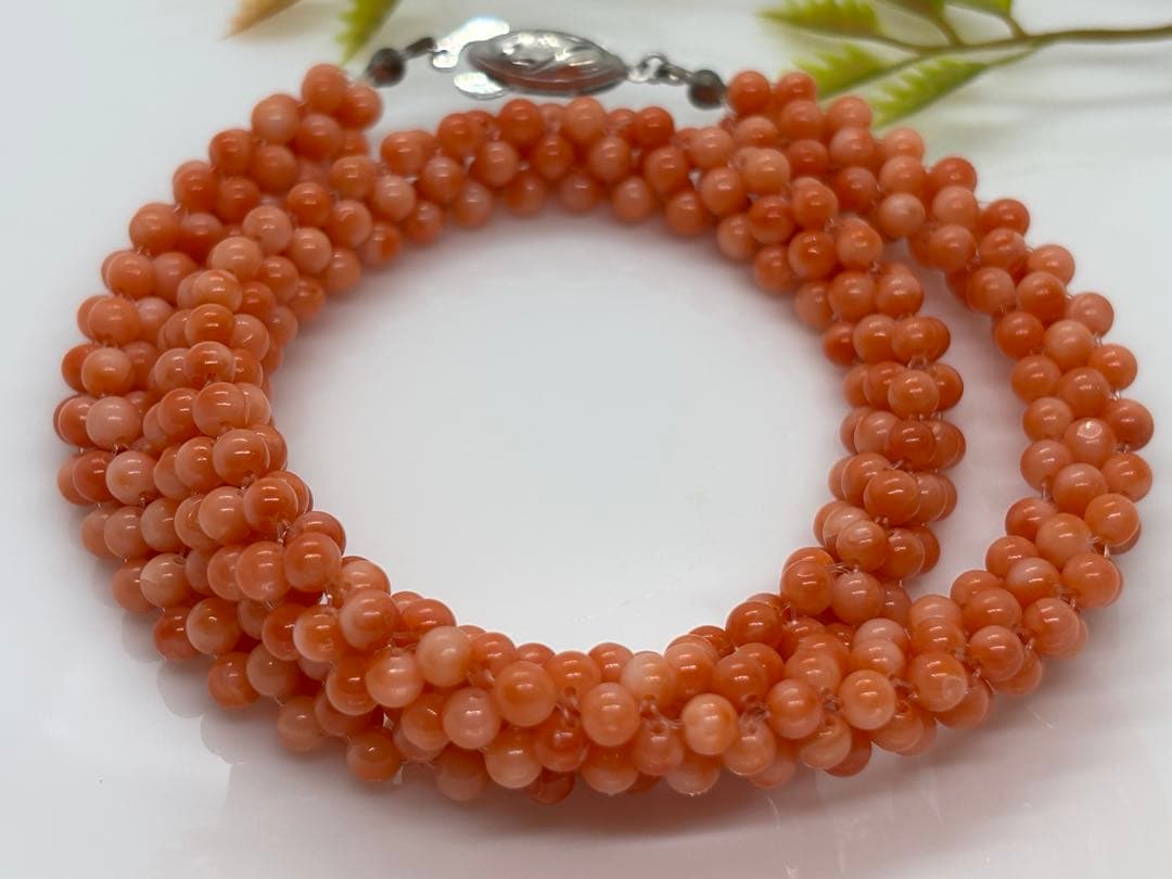 天然桃サンゴ　本珊瑚　ペンダントトップ　ネックレス（s801)